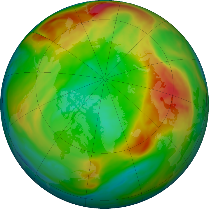 Arctic ozone map for 20 February 2022